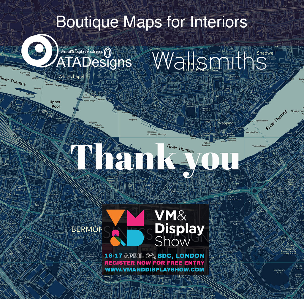 Boutique Maps for Interiors by ATADesigns and Wallsmiths