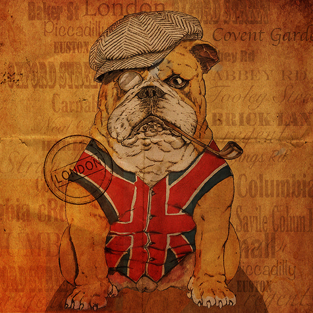 British bulldog art print design by Arka Chergui working with ATADesigns