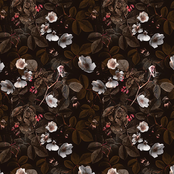 Kews Leafy Florals Wallpaper (brown) by ATADesigns