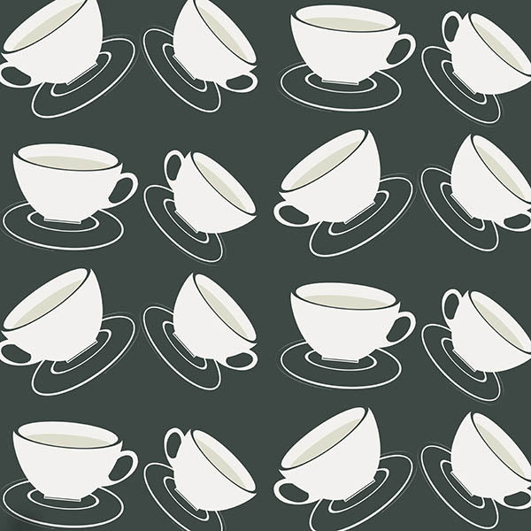 Cuppa Wallpaper (off-black) by ATADesigns