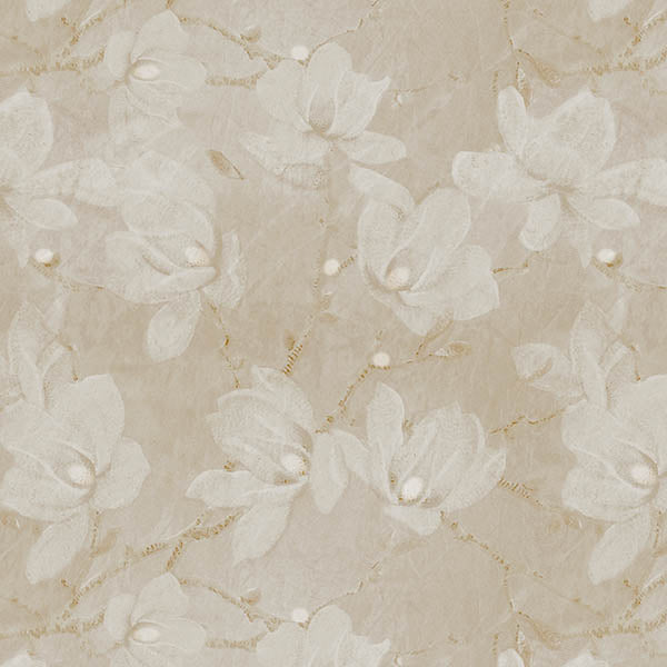 Floral Blossom Wallpaper (soft-buff) by ATADesigns
