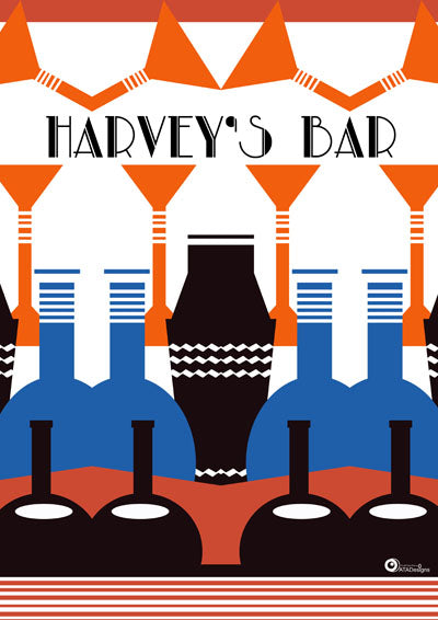 Harvey's Bar Art Deco Art Print