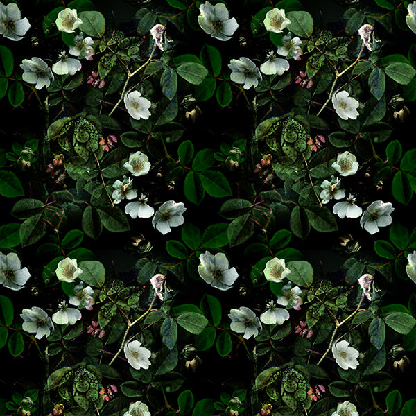Kews Leafy Florals Wallpaper (green with a hint of pink) by ATADesigns