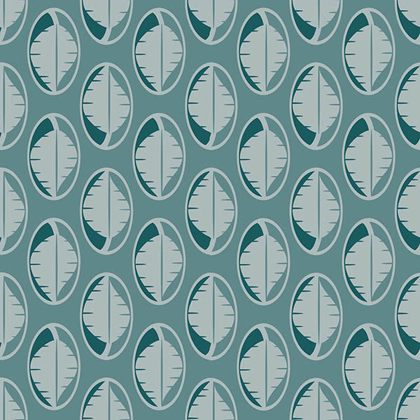 Leaves Drop Wallpaper (blue-green) by ATADesigns