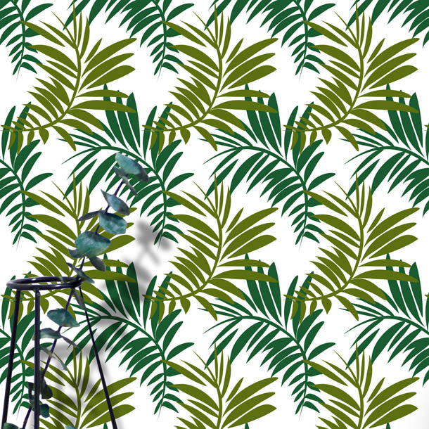 Palm Leaves Wallpaper 2 (dark-olive-green-mix) by ATADesigns