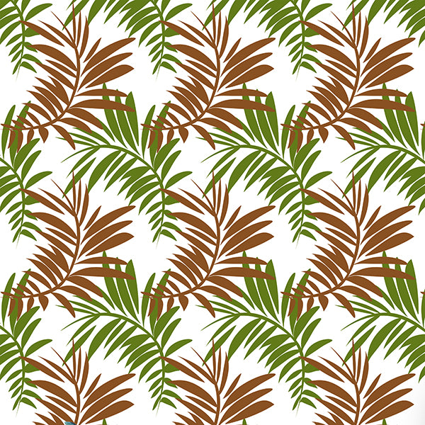 Palm Leaves (lime-green-brown) Wallpaper by ATADesigns