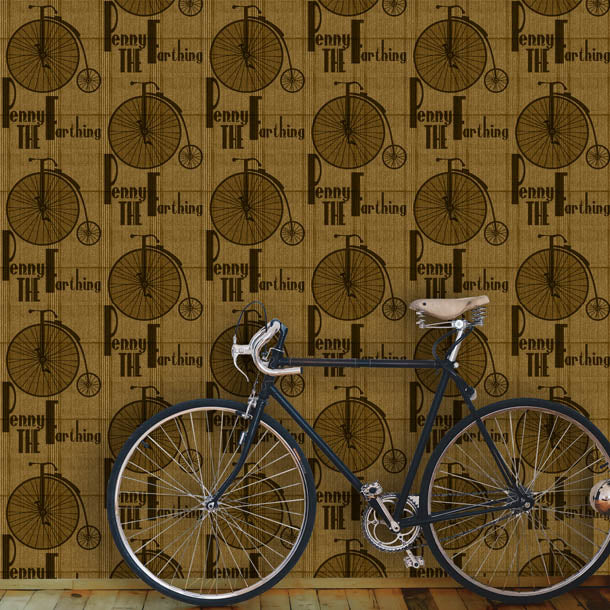 Pennyfarthing Bicycle Wallpaper (golden-brown) by ATADesigns