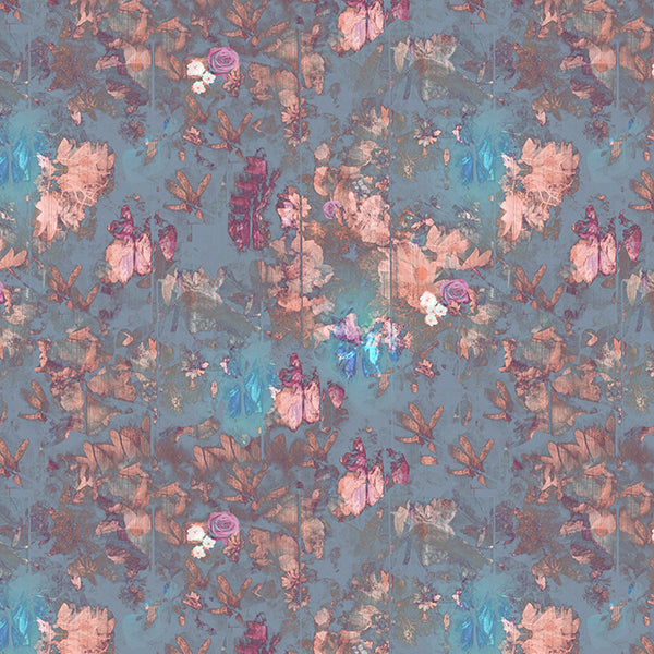 Regents Fresh Floral (blue-abyss) Wallpaper by ATADesigns