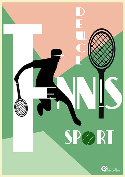 Tennis Deuce Sport Art Print