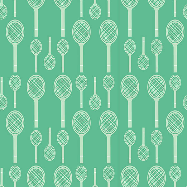 Tennis Racket Wallpaper (chalk-green) by ATADesigns
