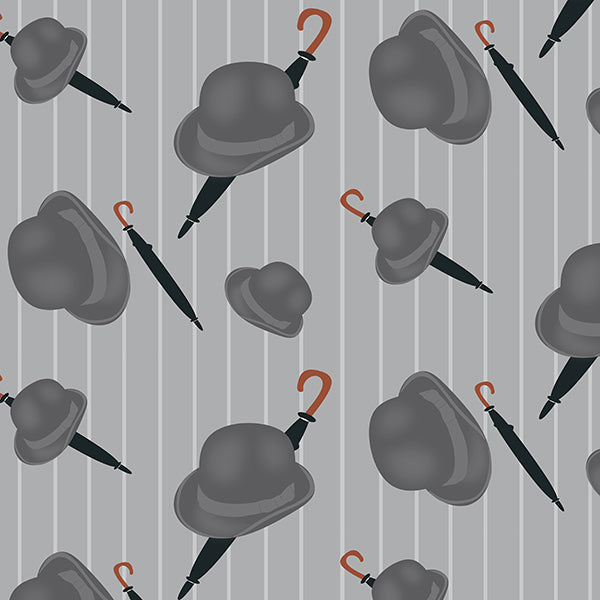 The Bowler Wallpaper (light-grey) by ATADesigns
