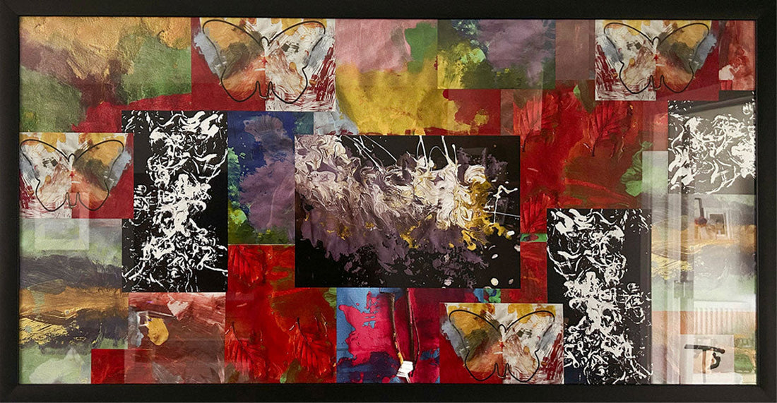 A child's montage painting framed art print by ATADesigns