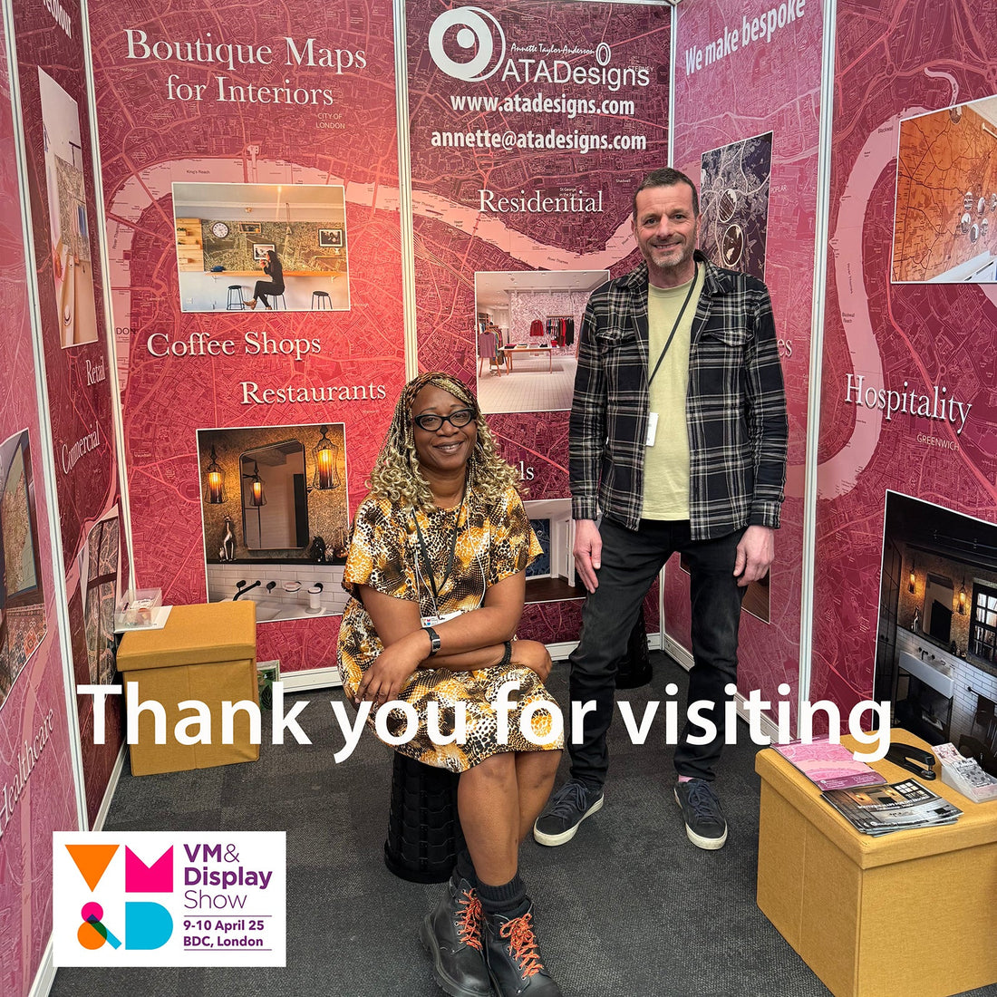 Thank you for visiting ATADesigns and Wallsmiths at the VM&Display Show, London 2025
