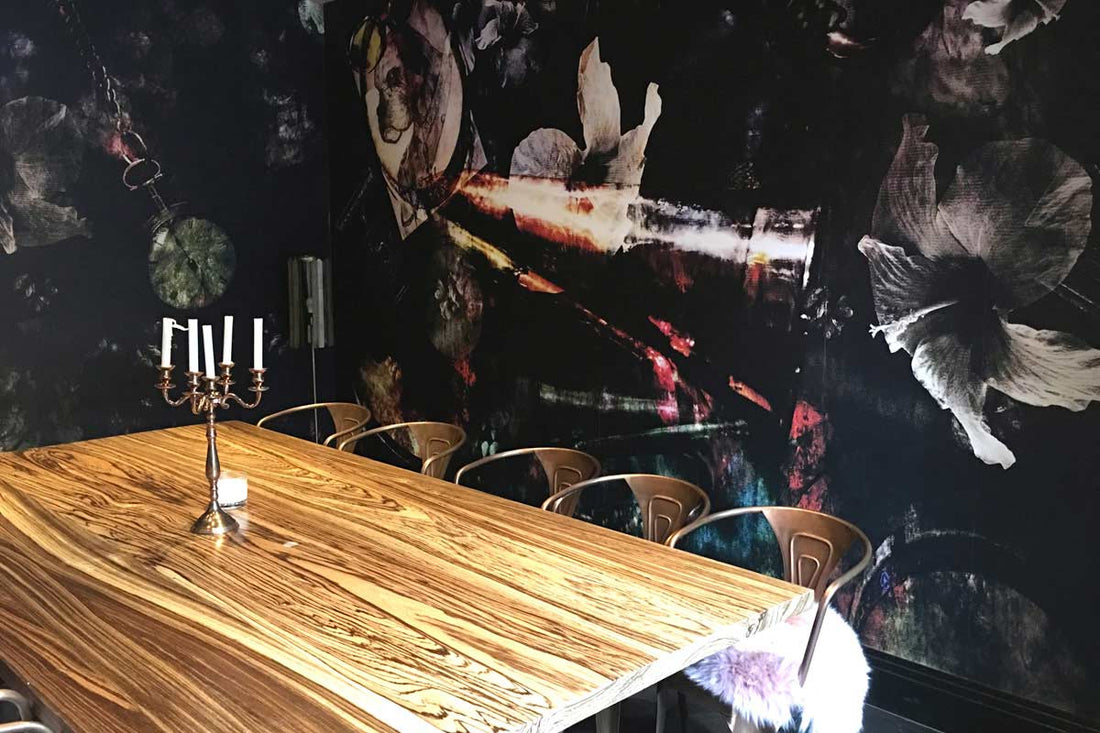 Bespoke General Bulldog & Swinging Watches wall mural designed by ATADesigns and Arka Chergui for Elisa Interiors residential project, UK