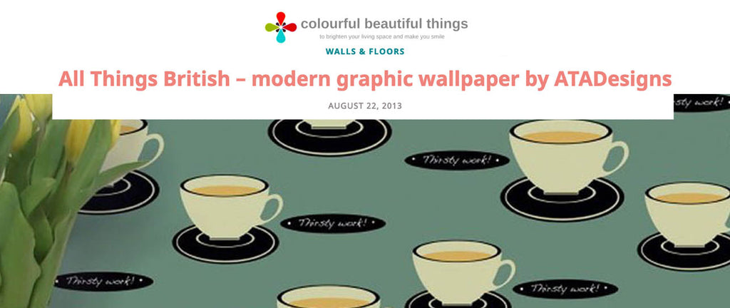 Tea cup wallpaper design by ATADesigns in Colourful Beautiful Things Online Magazine