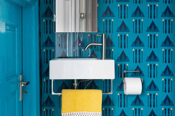 🖤 From the ATADesigns Archive — No.2: Bespoke Ski Wallpaper Design — A Residential Bathroom Collaboration with Emma Green Design