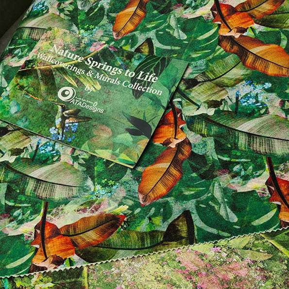 nature springs to life brochure fabric and wallpaper at the Independent Hotel Show 2024