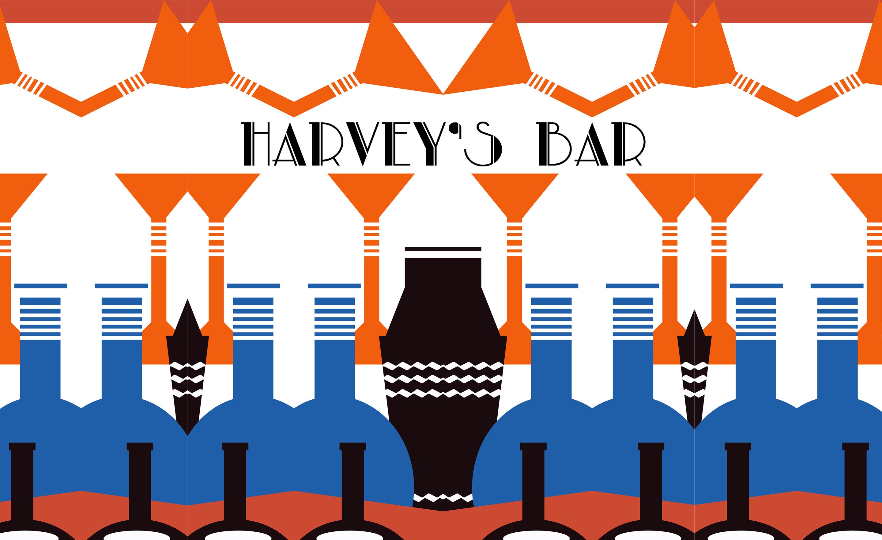 Harveys Bar Art Deco Art Print design by ATADesigns