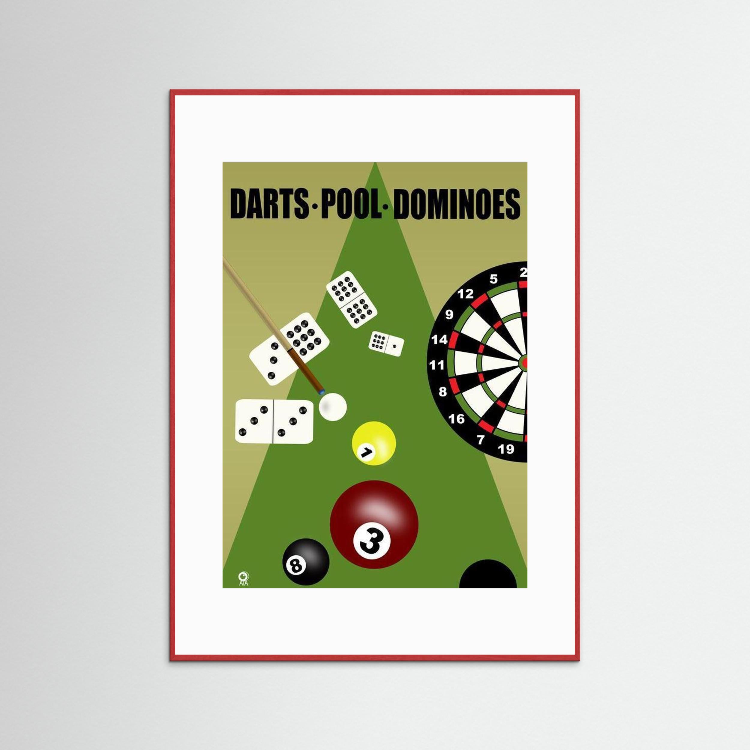 Darts, Pool, Dominoes Sport Art Print