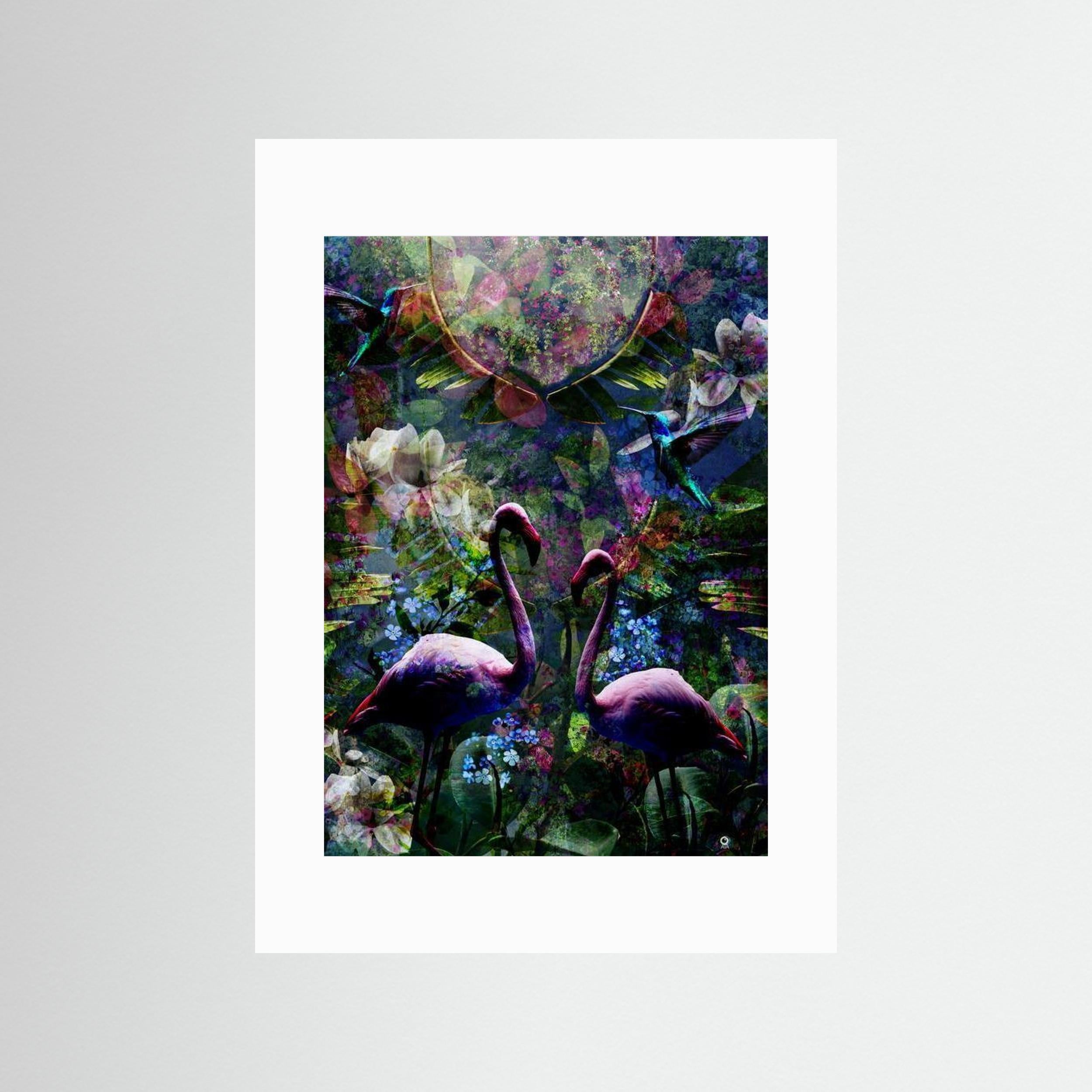 Flamingo Night Art Print 