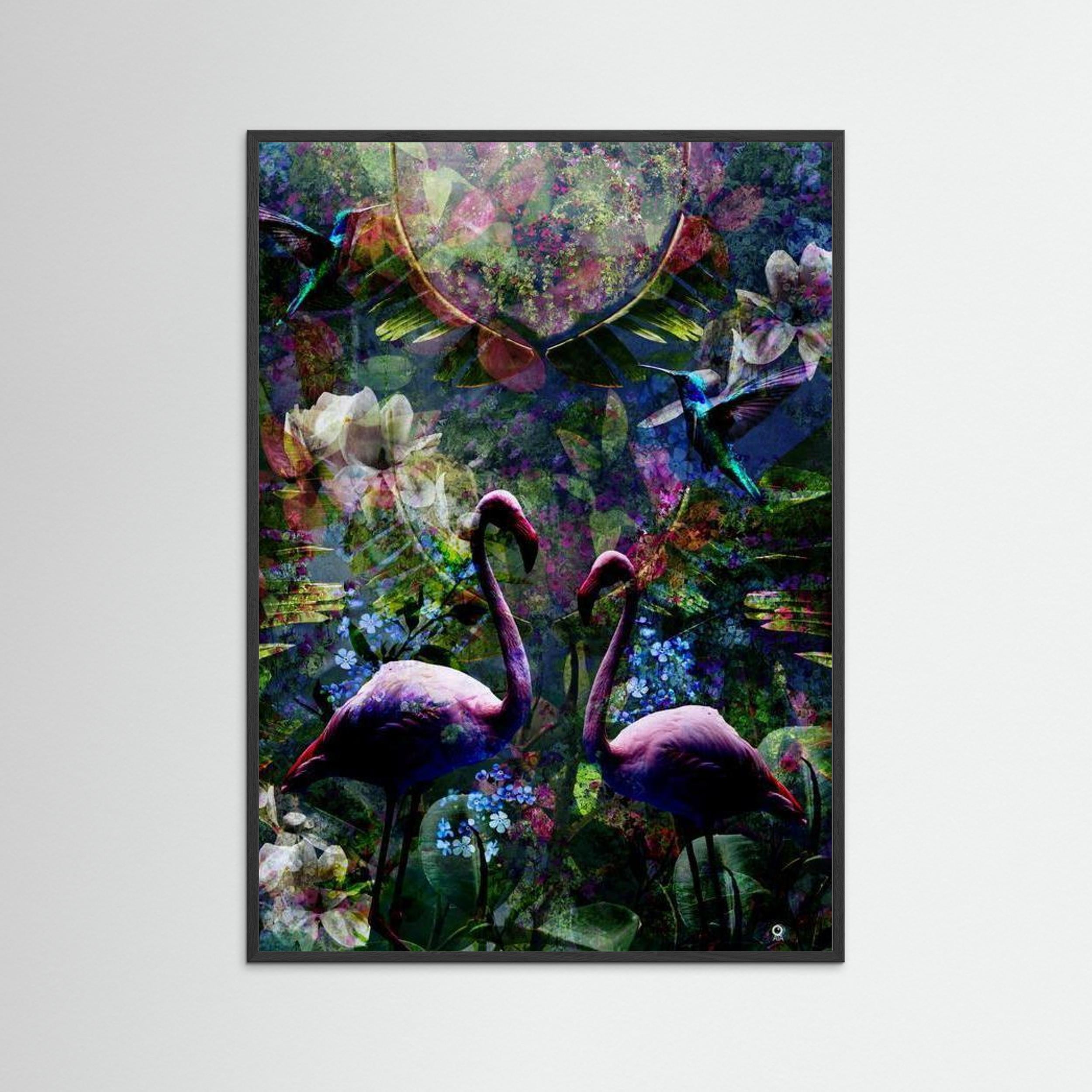 Flamingo Night Art Print 