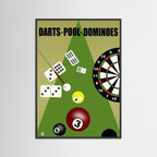 Darts, Pool, Dominoes Sport Art Print