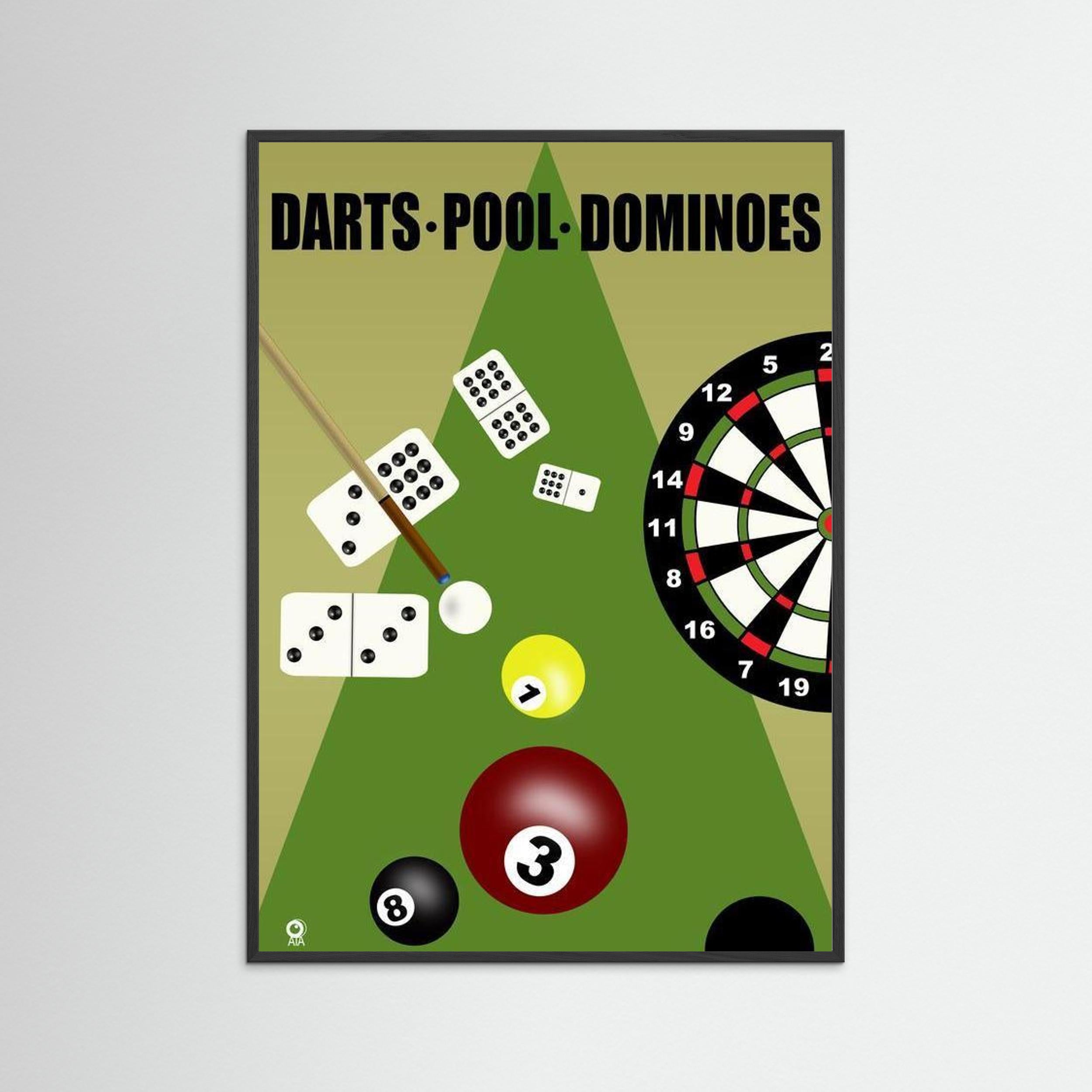 Darts, Pool, Dominoes Sport Art Print