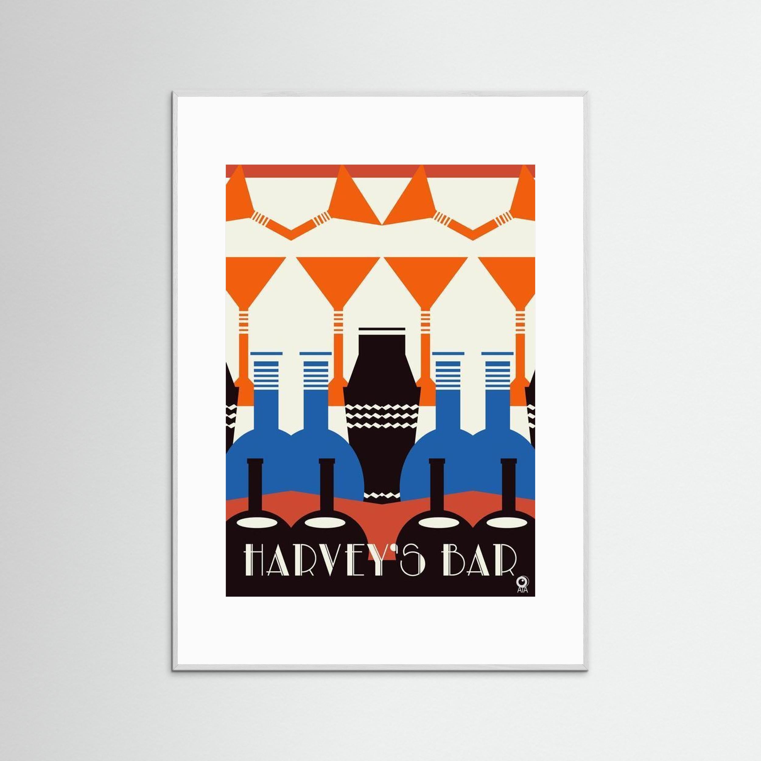 Harvey's Bar Art Deco Art Print