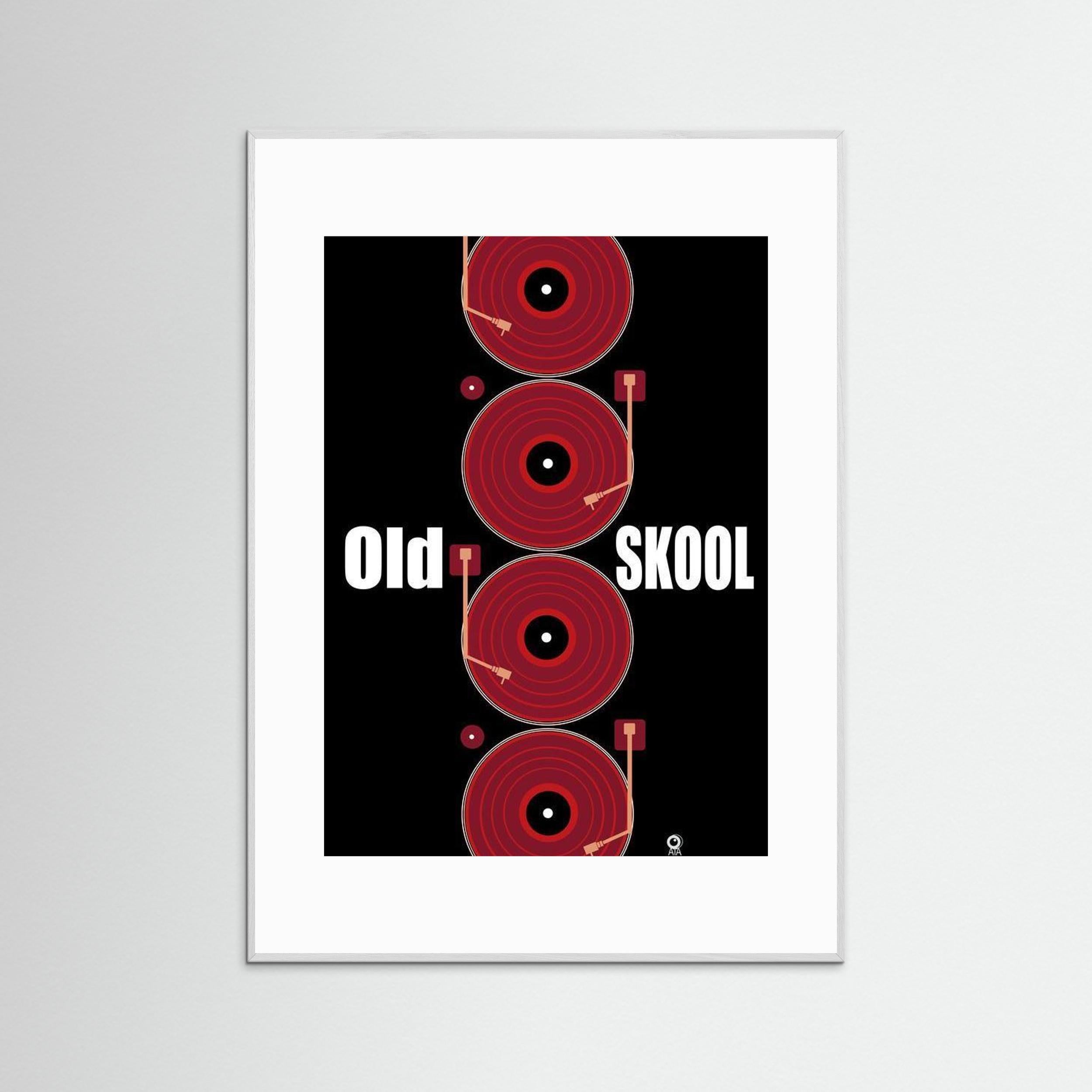 Old Skool (red) Retro Art Print