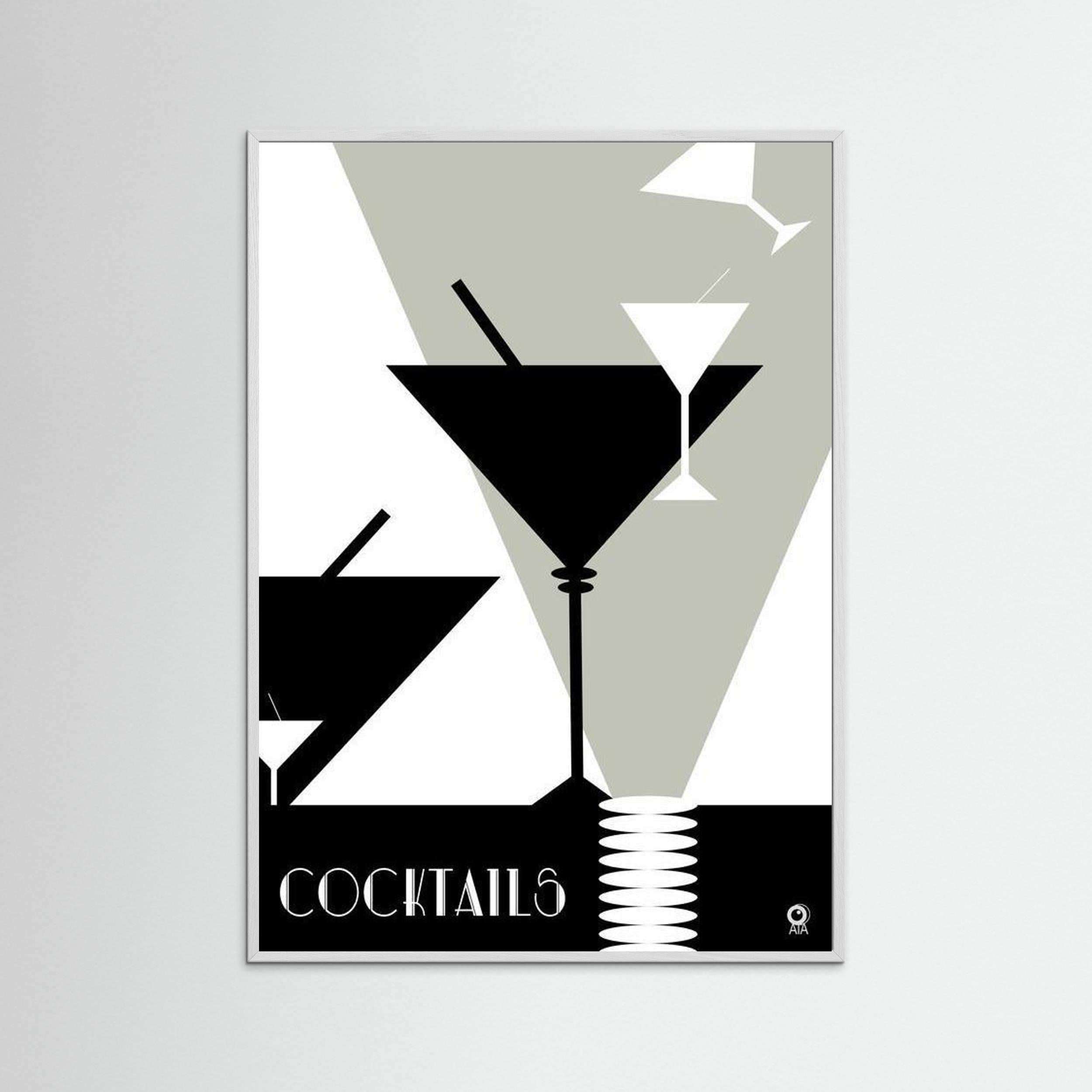 Cocktails Art Deco Art Print