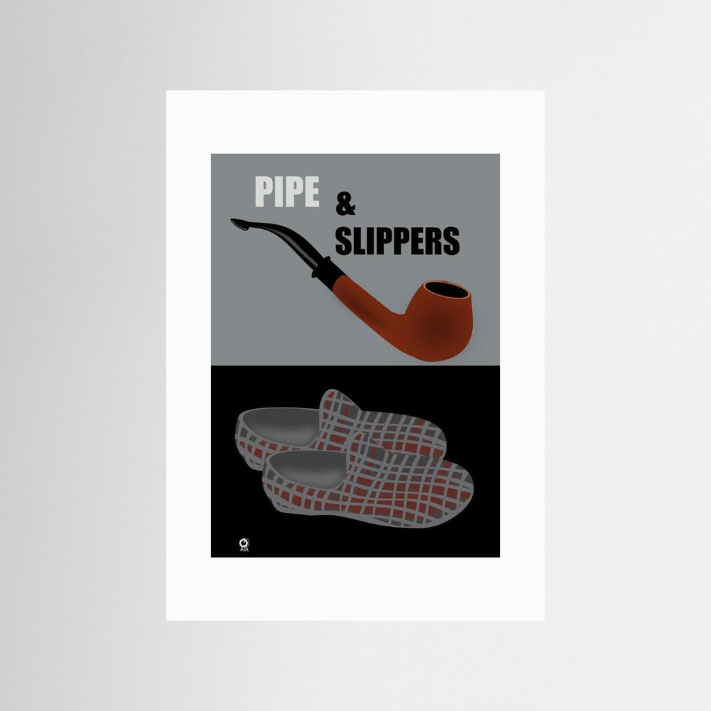 Pipe and Slippers All Things British Art Print by ATADesigns