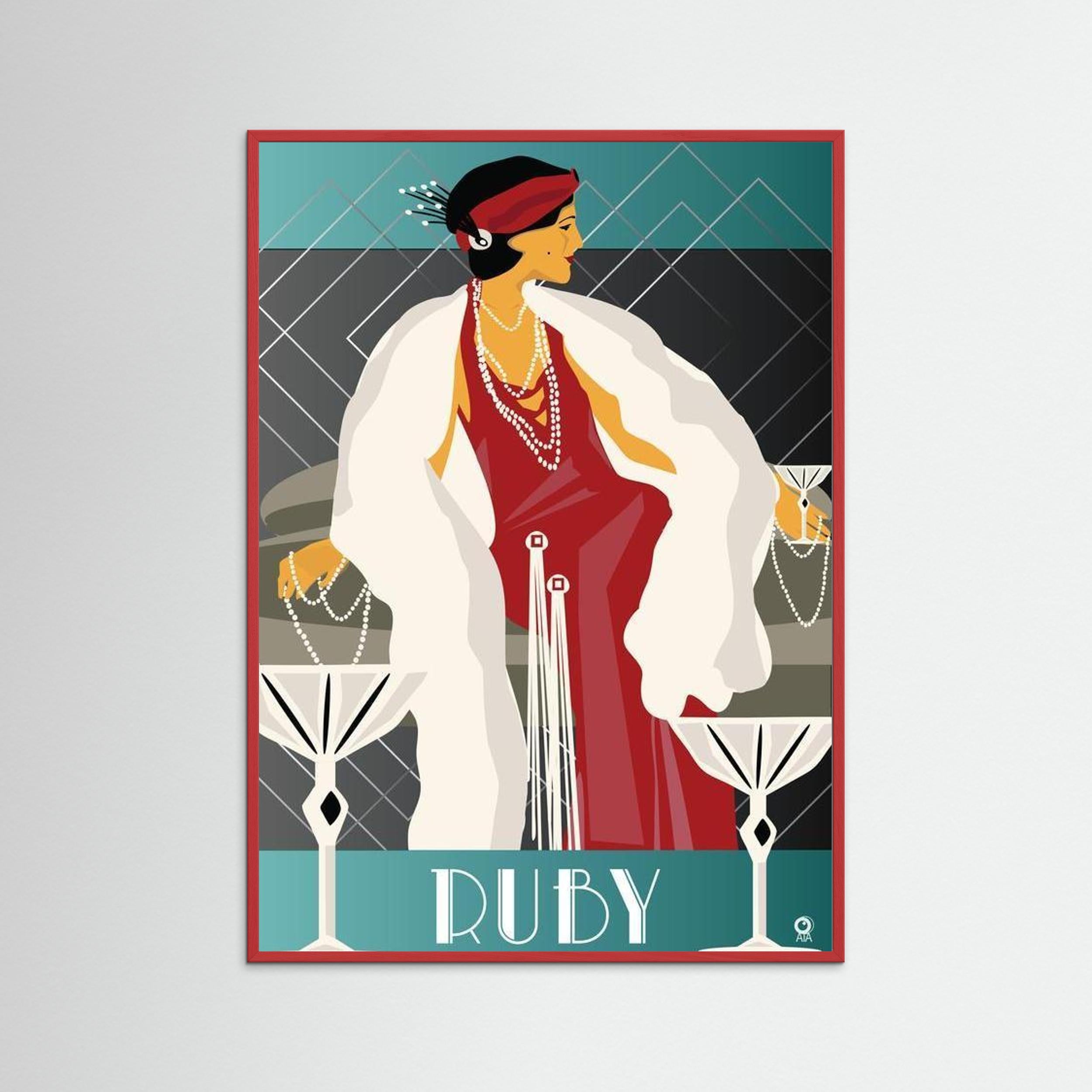 Ruby Art Deco Art Print