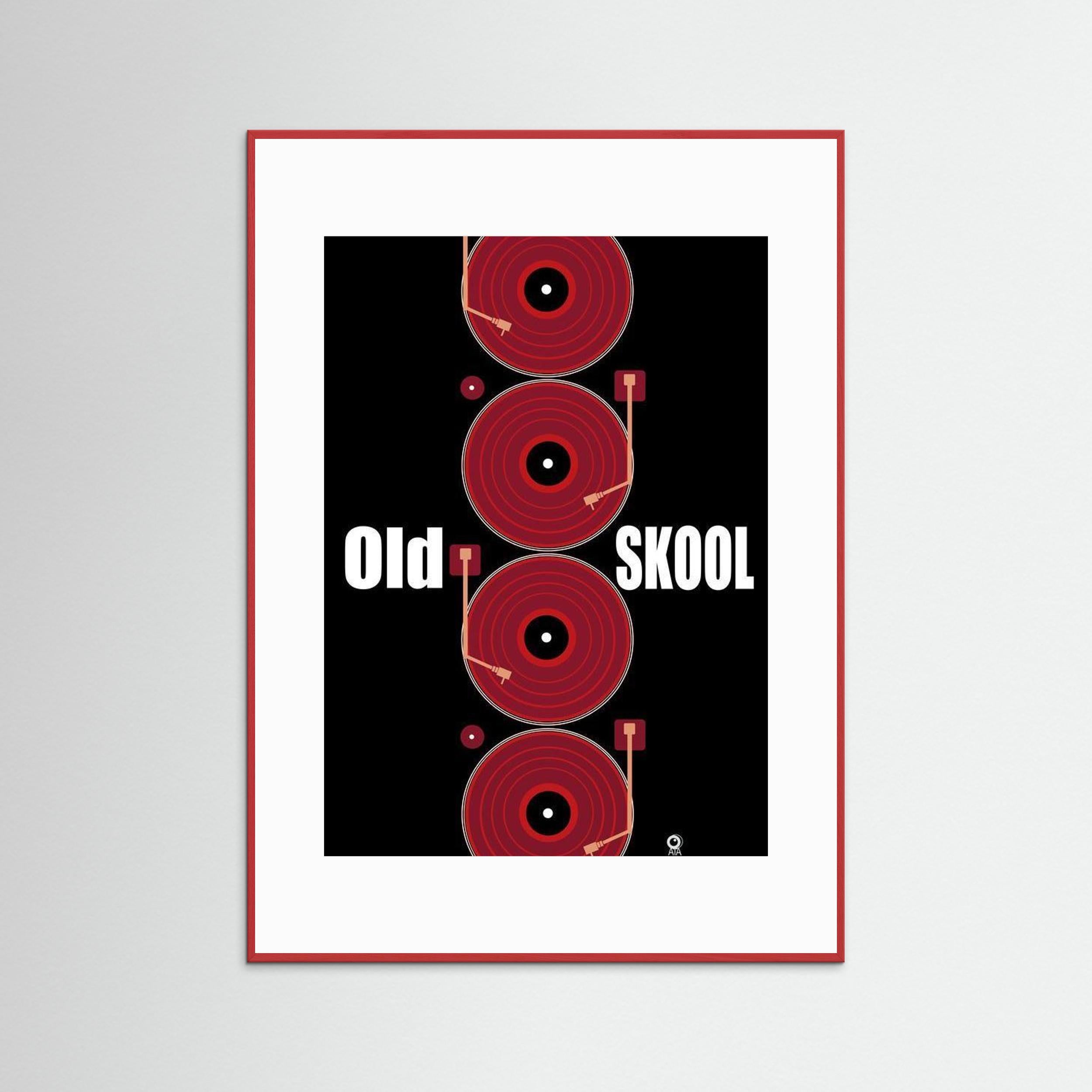 Old Skool (red) Retro Art Print