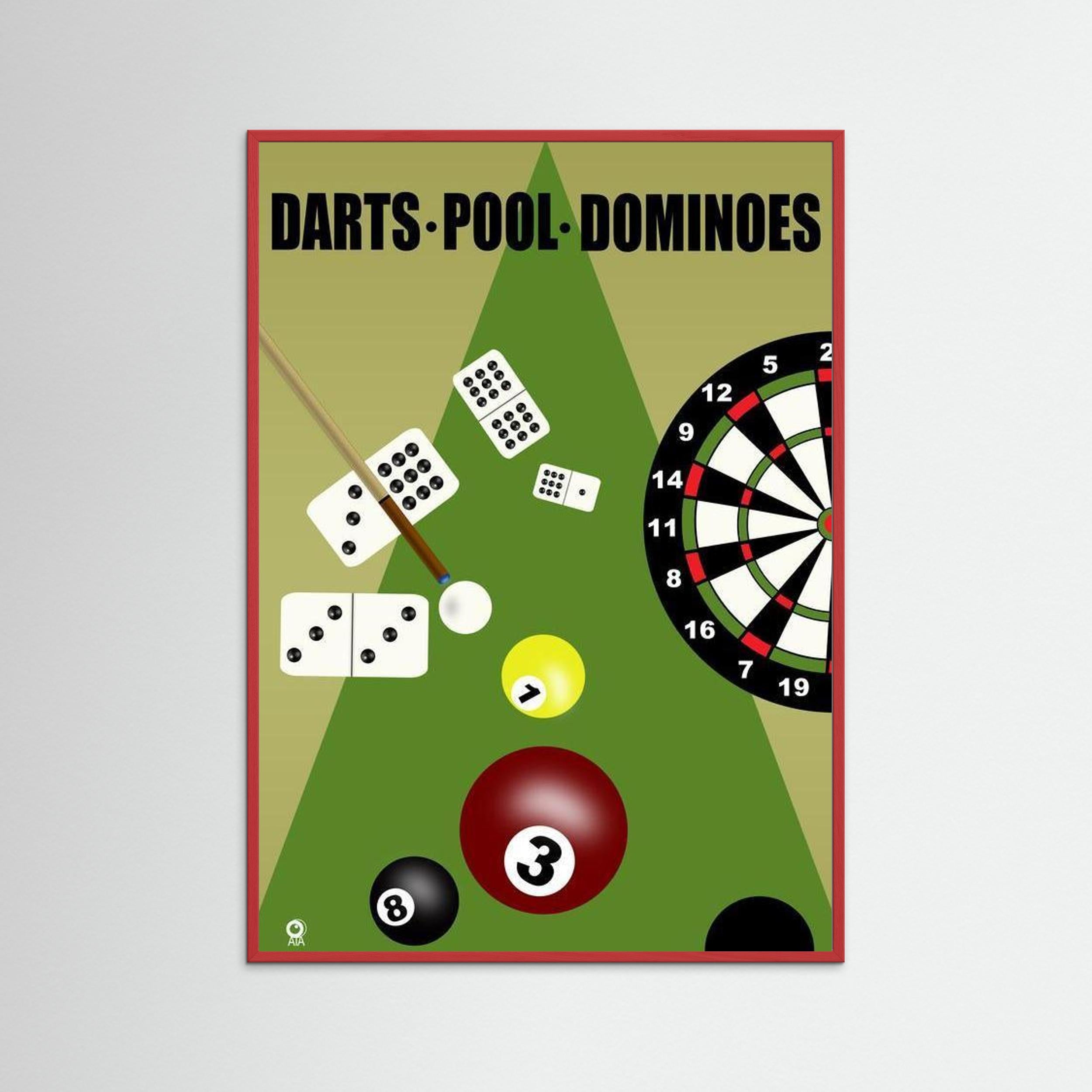 Darts, Pool, Dominoes Sport Art Print