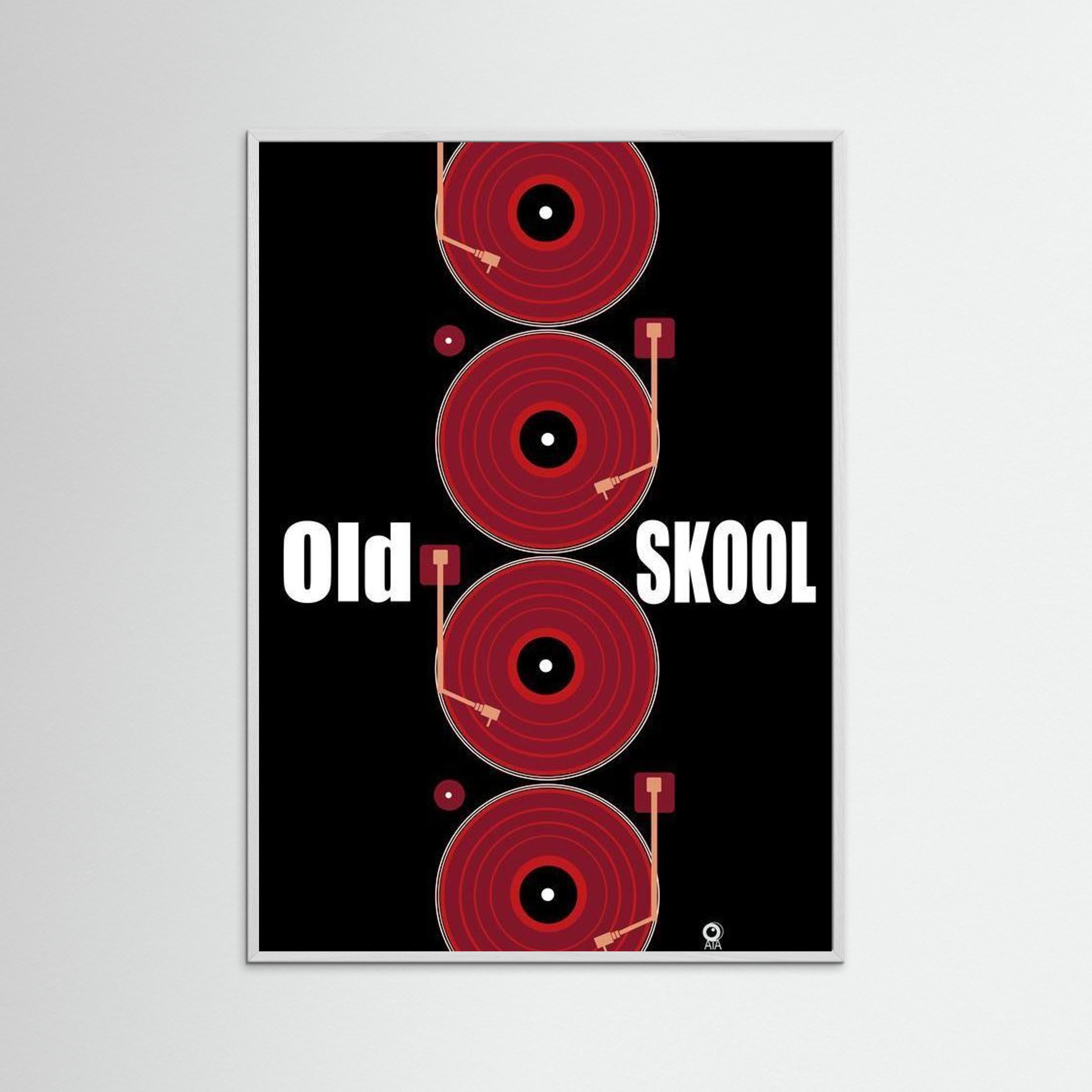Old Skool (red) Retro Art Print