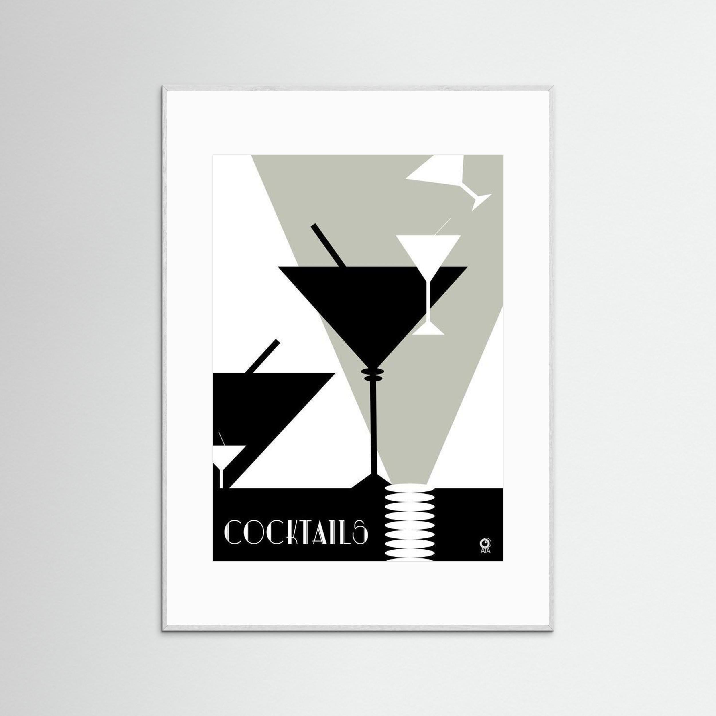 Cocktails Art Deco Art Print