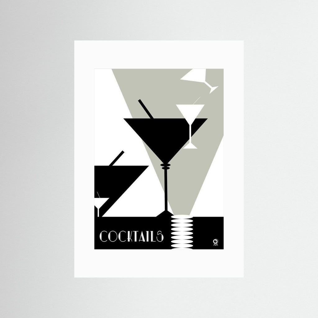Cocktails Art Deco Art Print