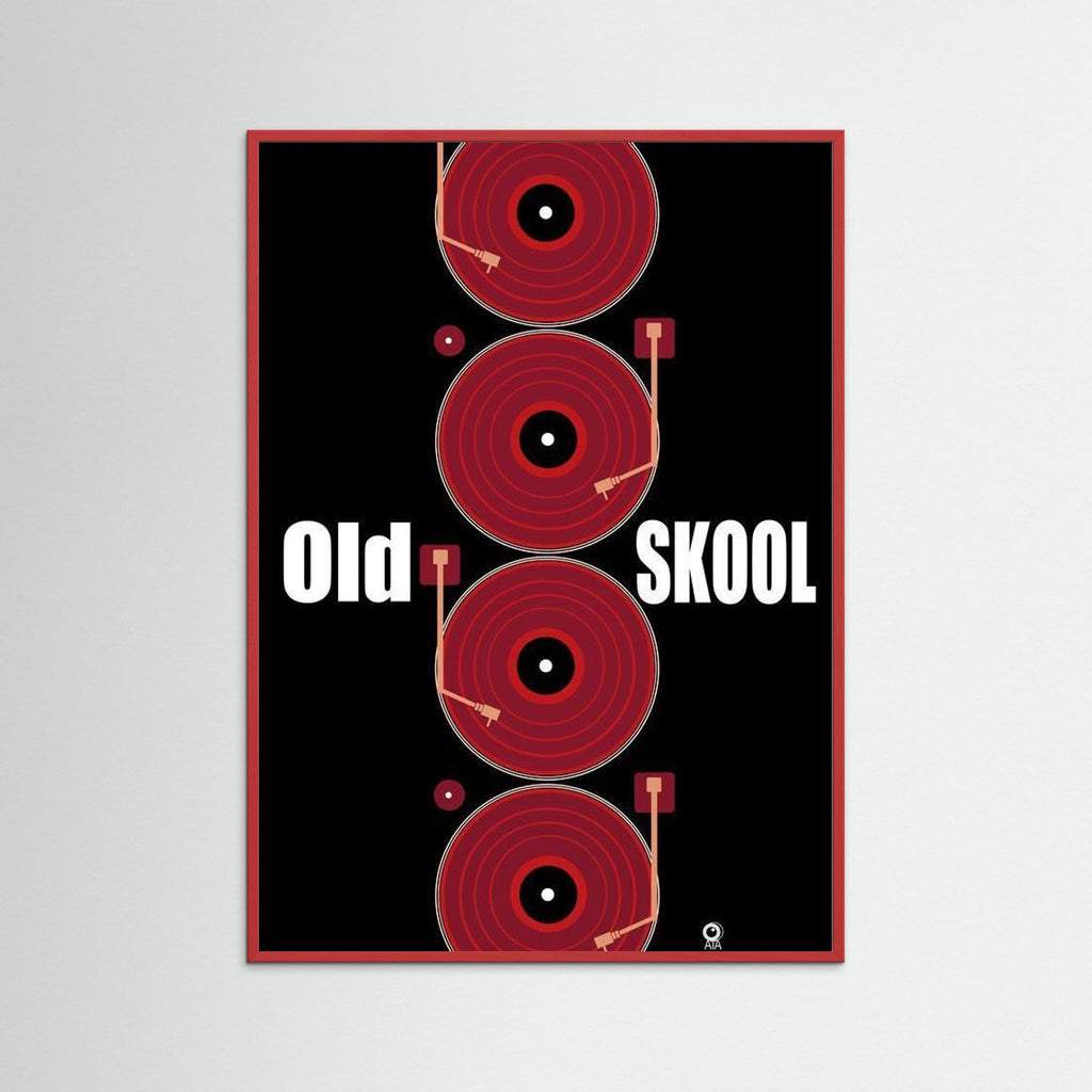 Old Skool (red) Retro Art Print