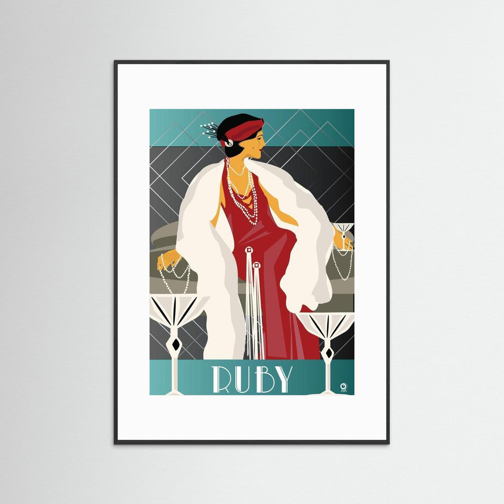 Ruby Art Deco Art Print