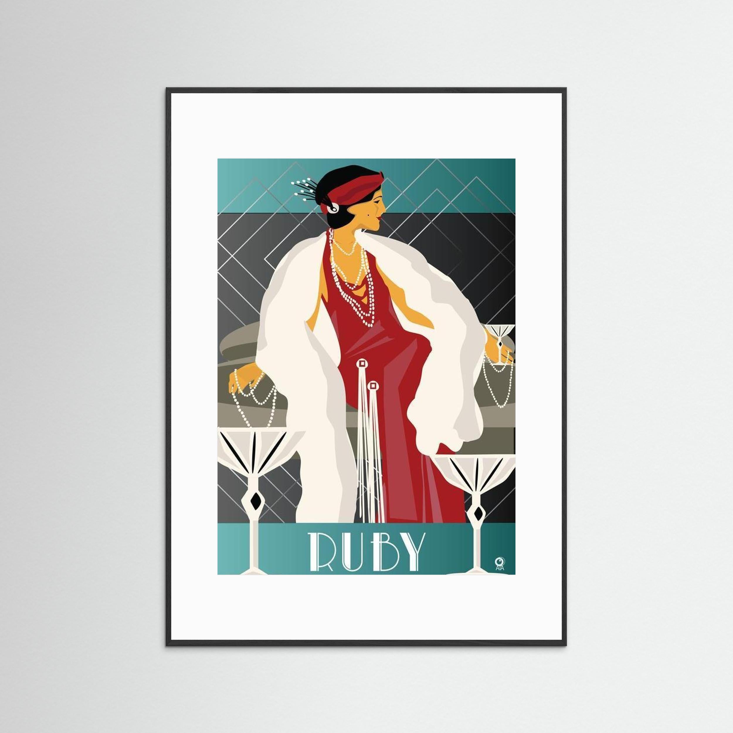 Ruby Art Deco Art Print