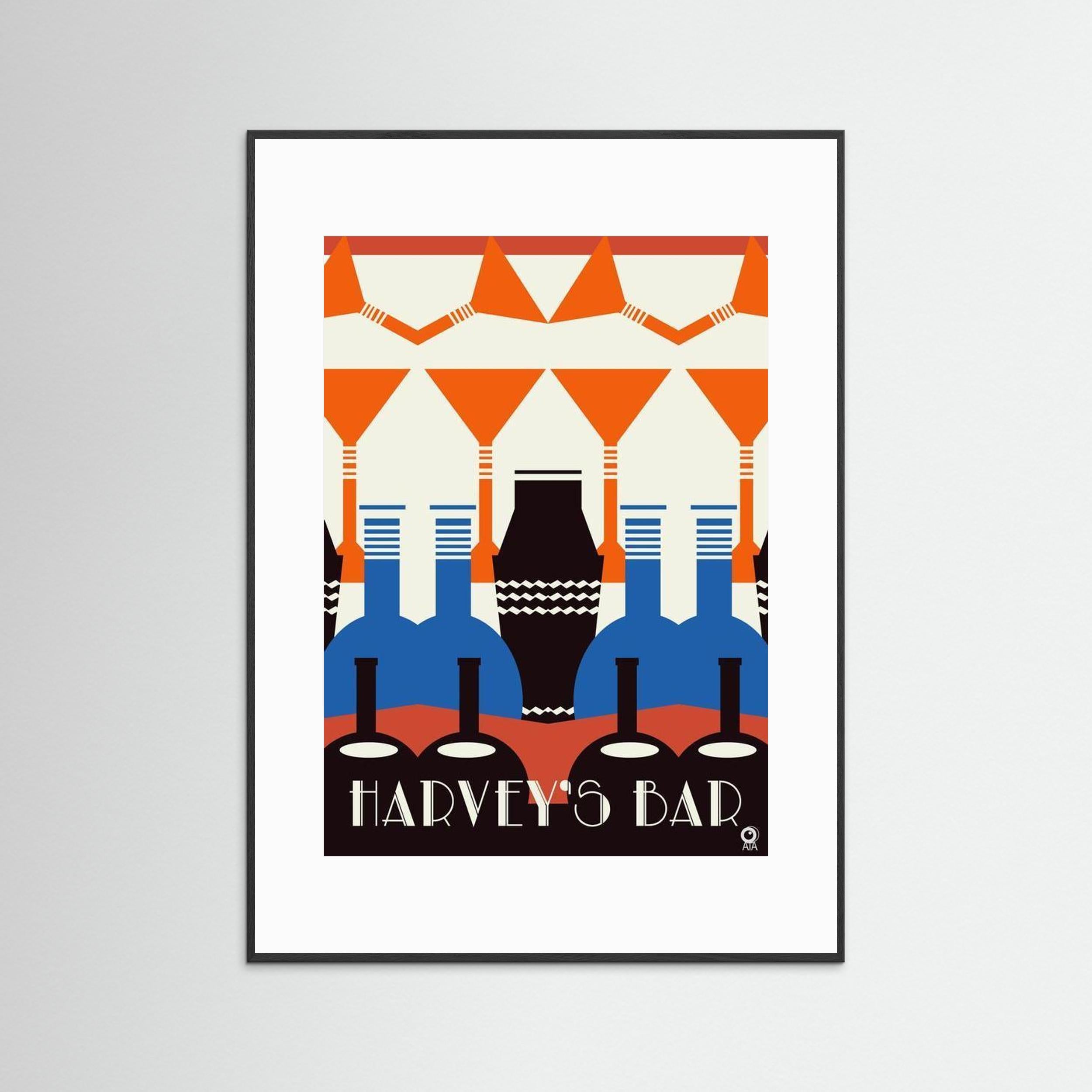 Harvey's Bar Art Deco Art Print