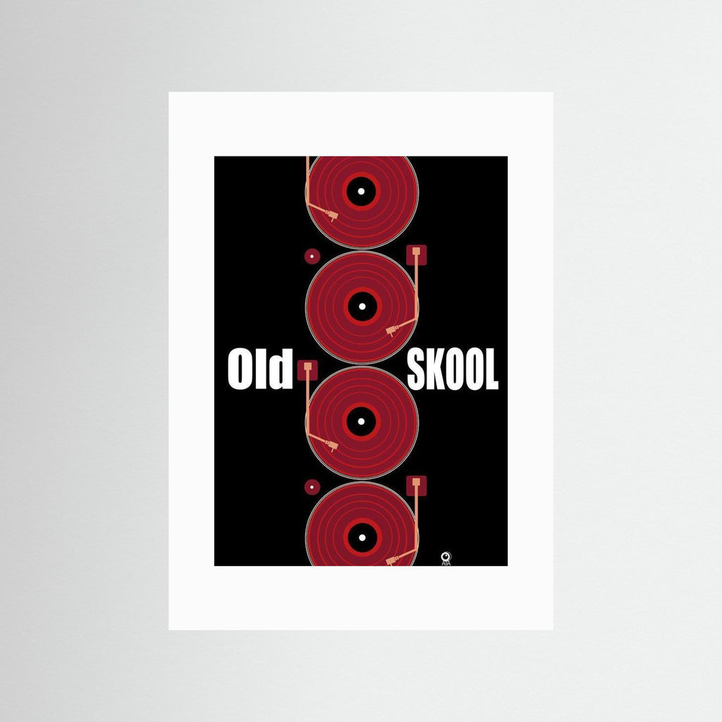 Old Skool (red) Retro Art Print