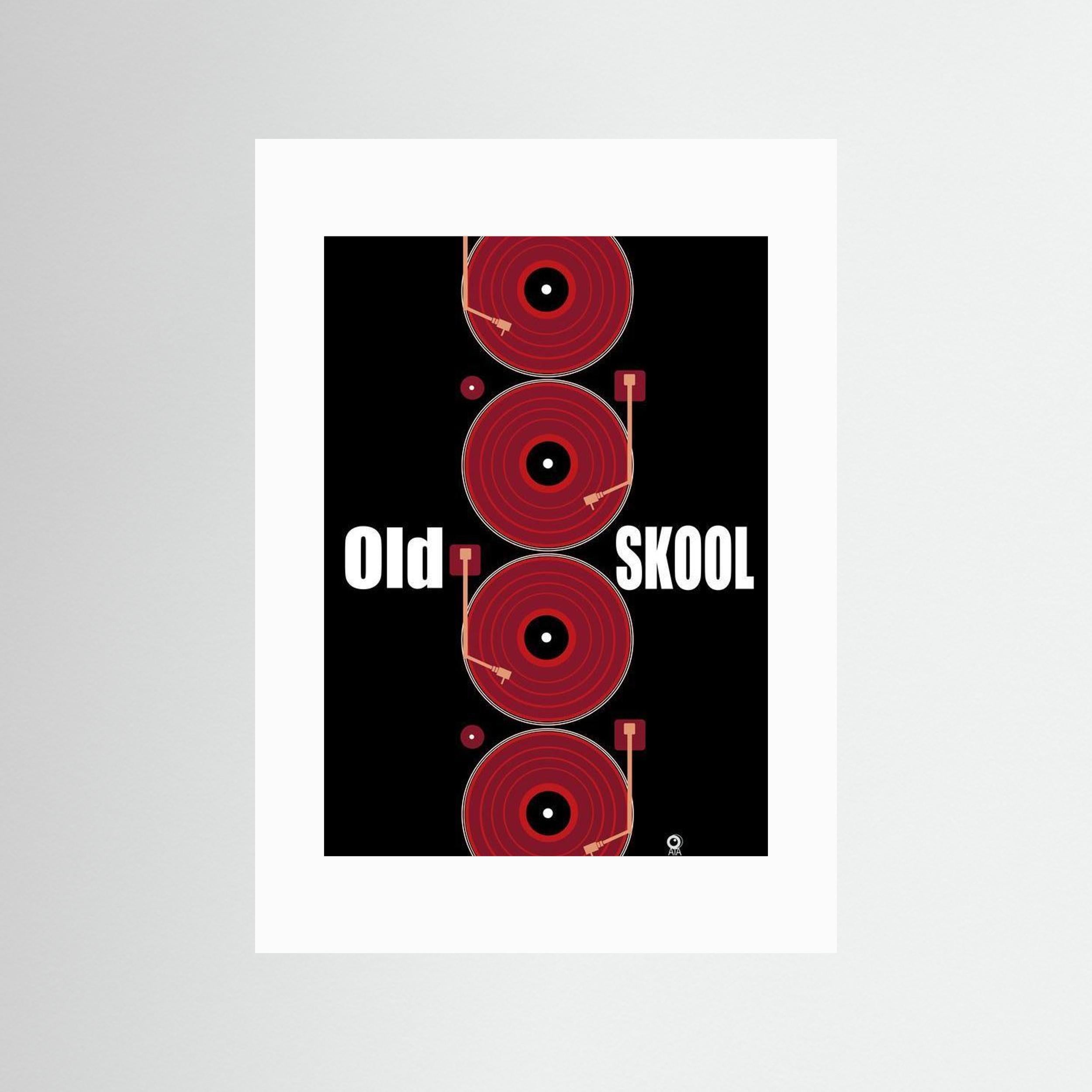 Old Skool (red) Retro Art Print