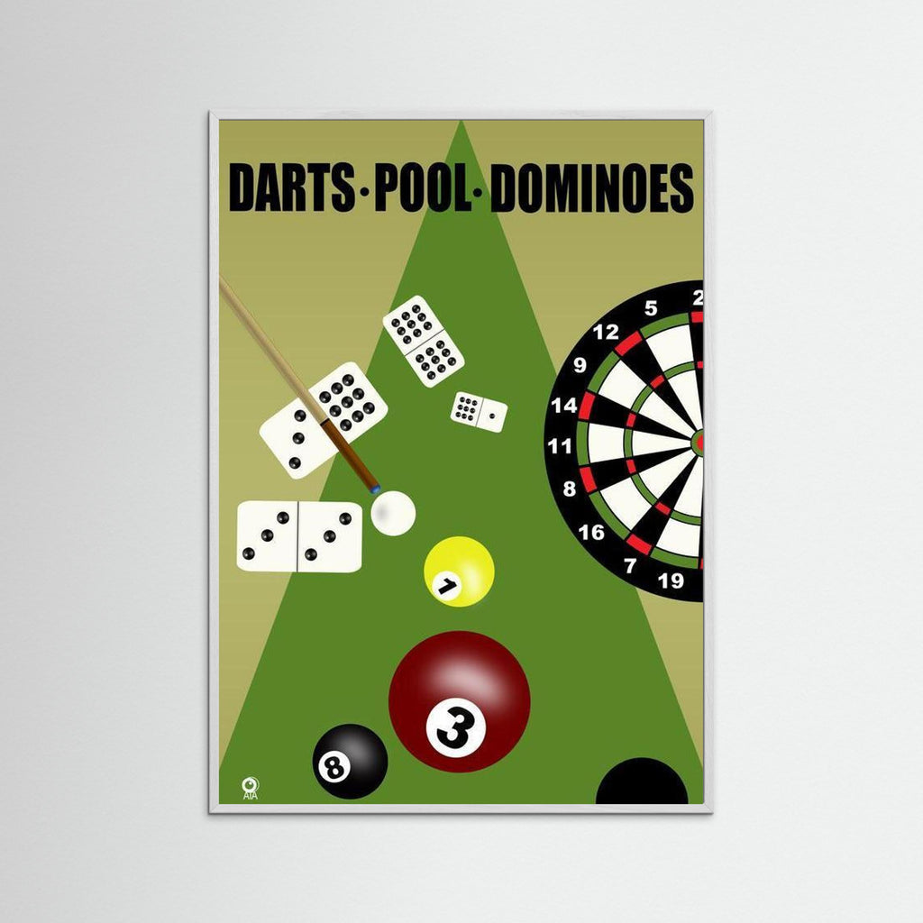 Darts, Pool, Dominoes Sport Art Print
