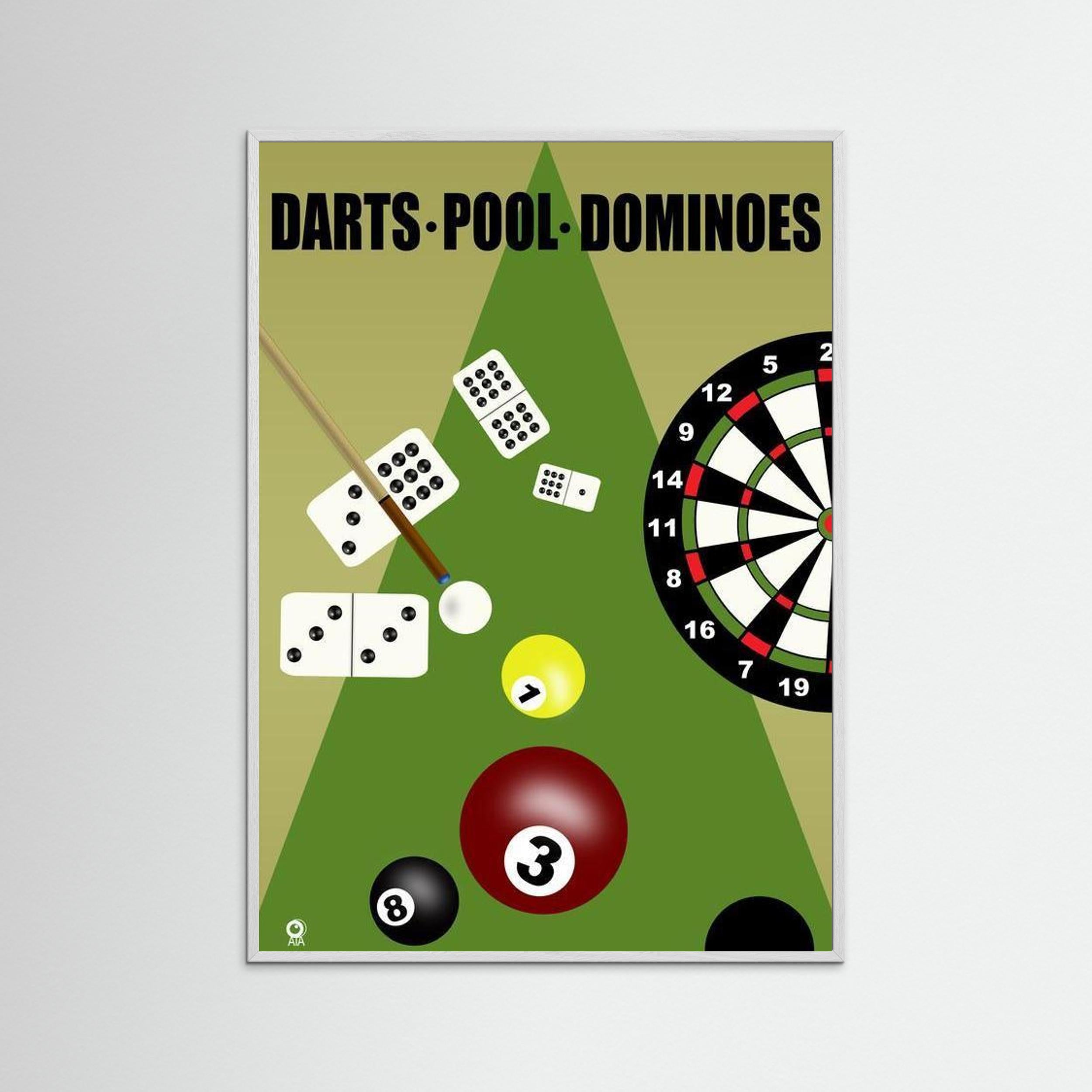 Darts, Pool, Dominoes Sport Art Print