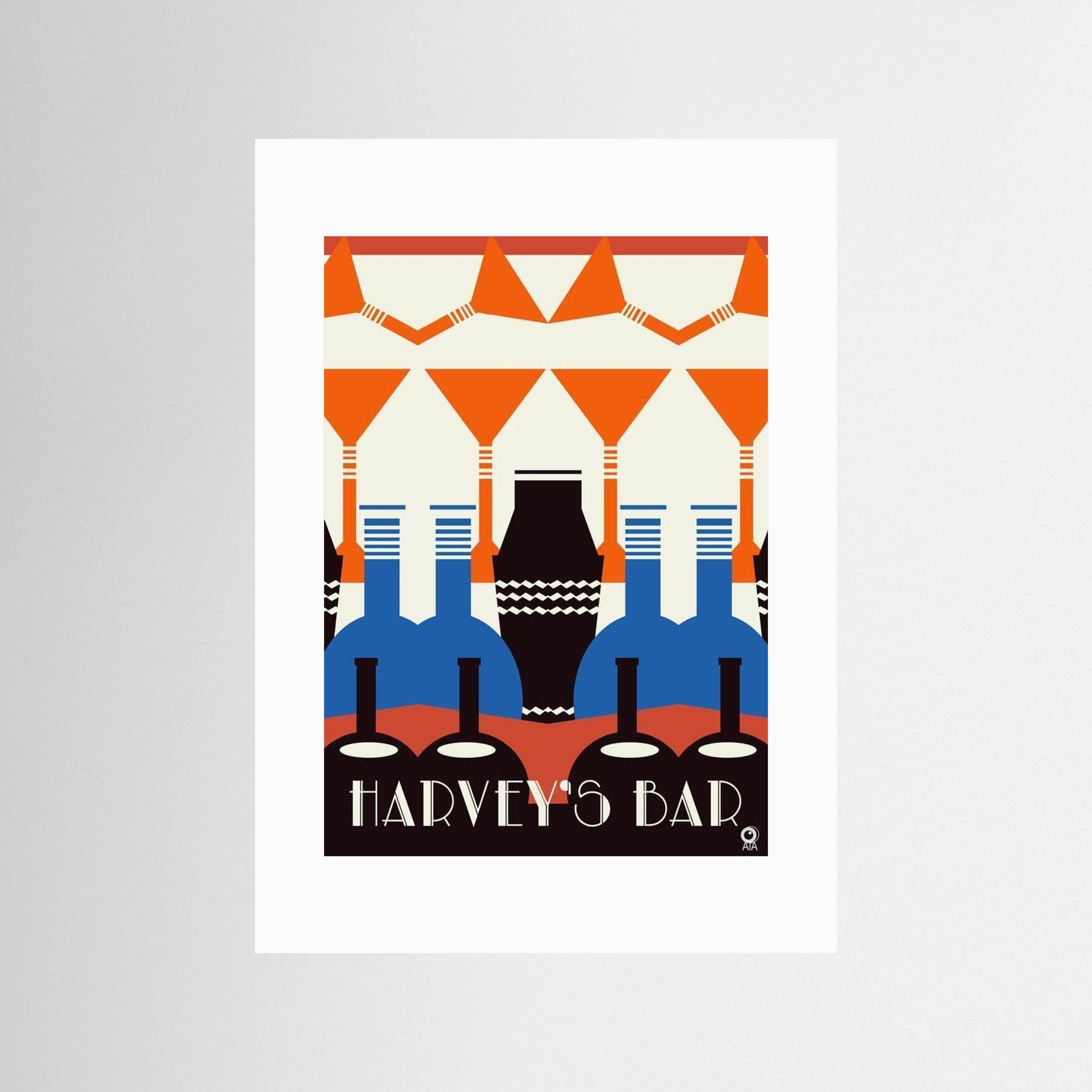 Harvey's Bar Art Deco Art Print