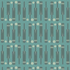 Cricket Bat and Ball (blue-green) by ATADesigns