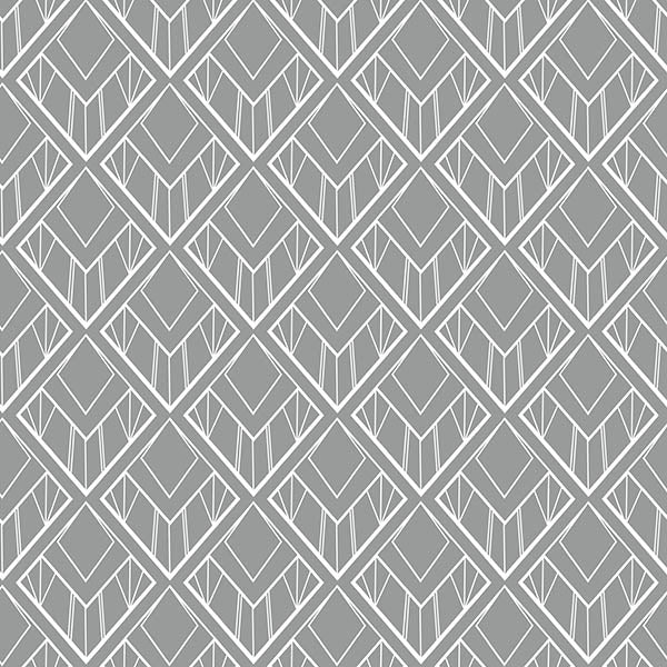 Diamond-Cut Art Deco Wallpaper (grey) by ATADesigns