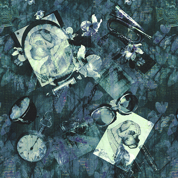 Bulldog Wallpaper (blue) by ATADesigns