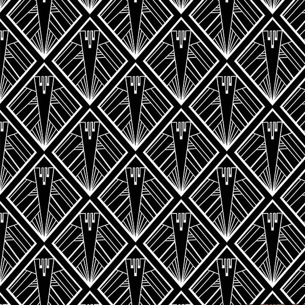 Geometric Art Deco Wallpaper (black) by ATADesigns
